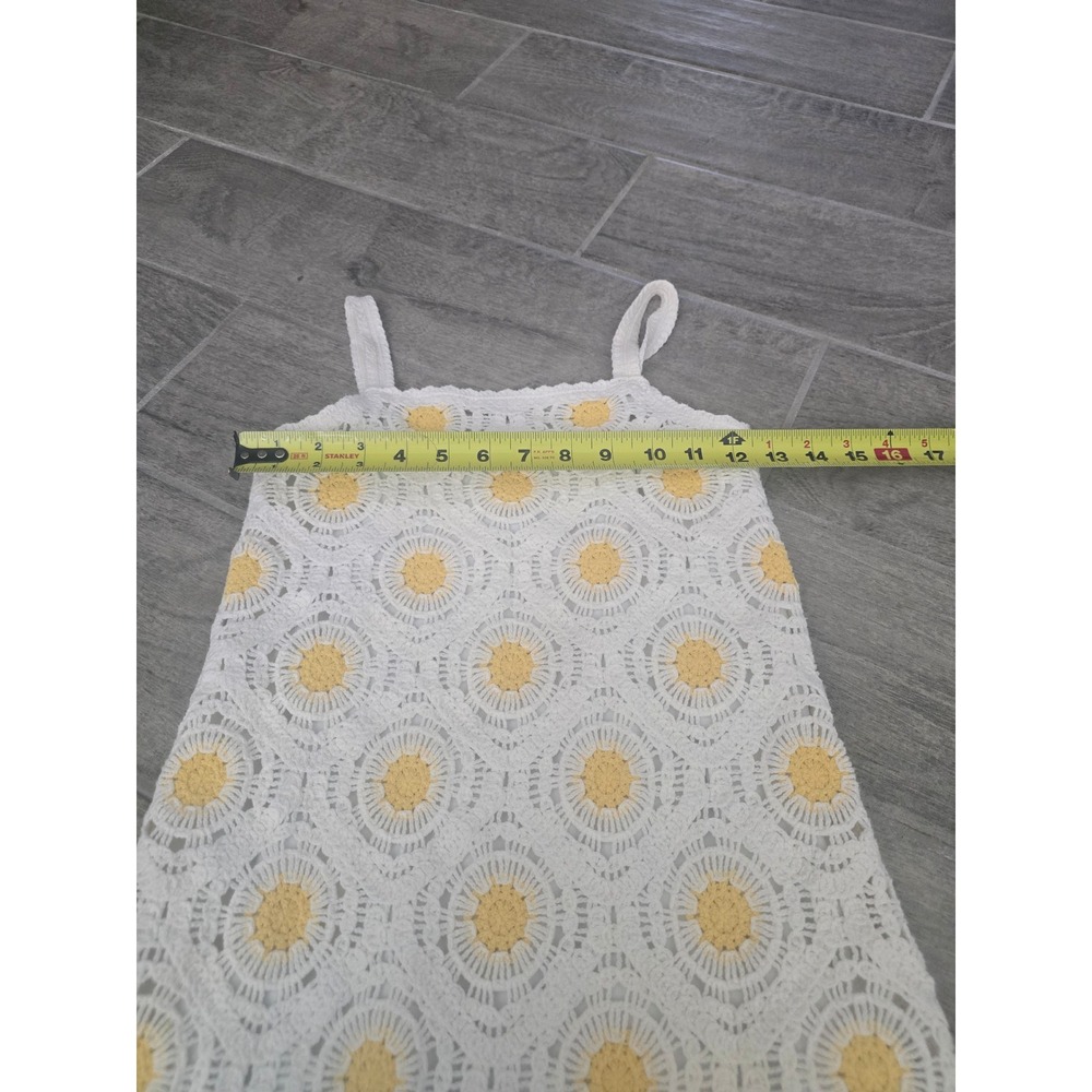 Haute Hippie Kids Style Girls White Yellow Daisy‎ Crochet Knit Dress Size 12 - Picture 3 of 6